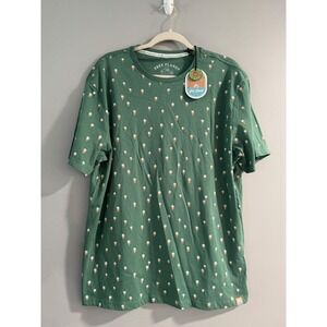 Free Planet Palm Tree‎ Print T-Shirt Organic Cotton Blend Mens XL